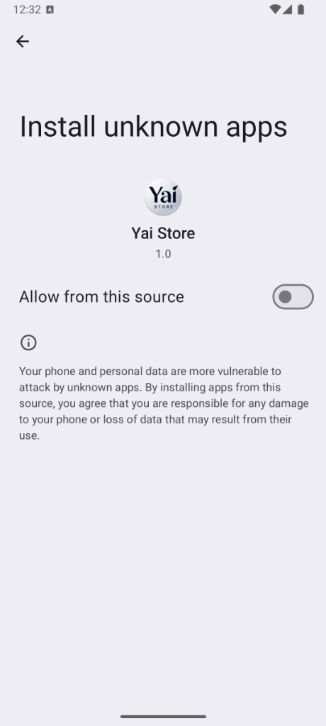 Allow Unknown Apps Setting